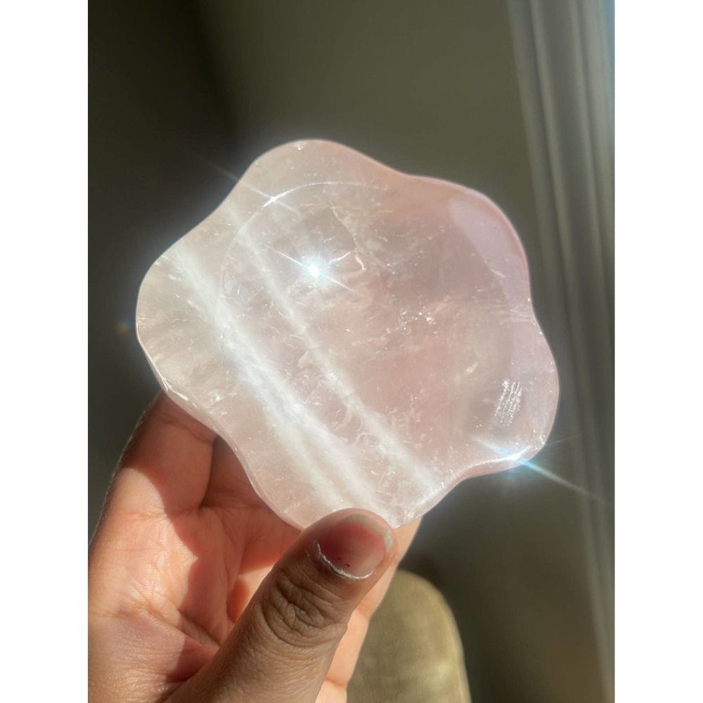 Rose Quartz Flower Bowl